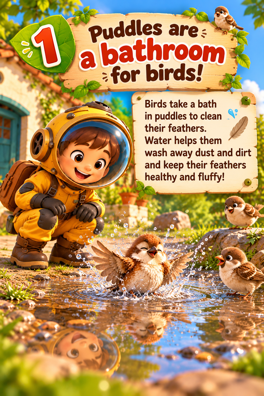 Where Did the Puddle Go?, illustrated page 1 of 5